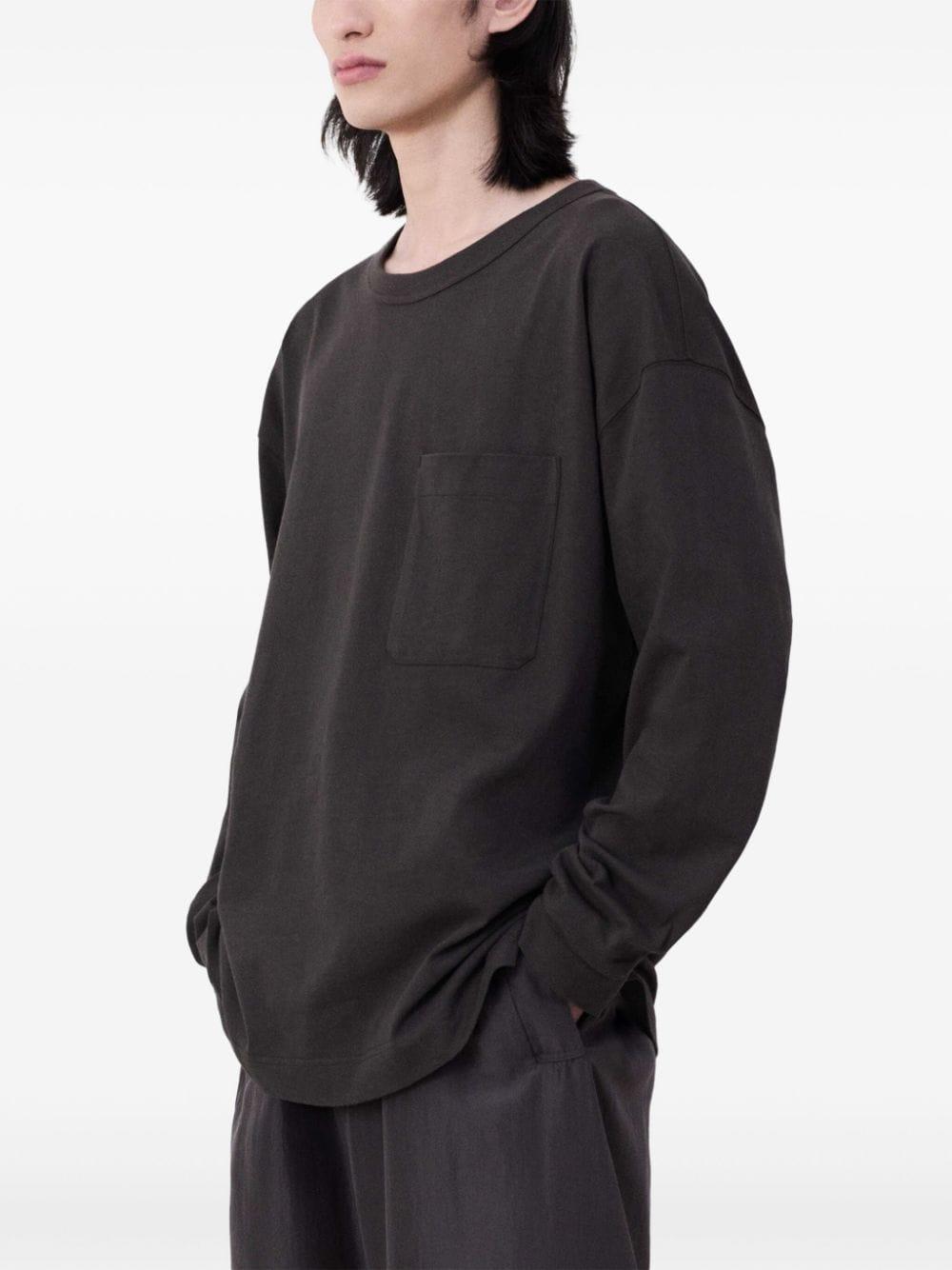 Crew-neck Long-sleeve T-shirt In Brown Product Image