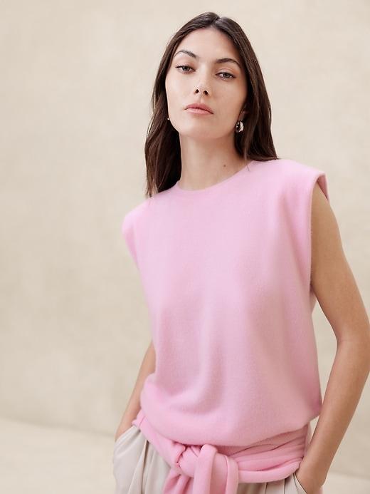Cashmere Padded-Shoulder Top Product Image