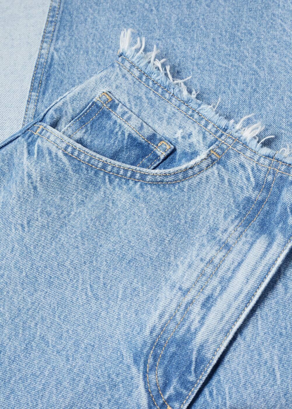 Mango raw hem detail denim maxi skirt Product Image