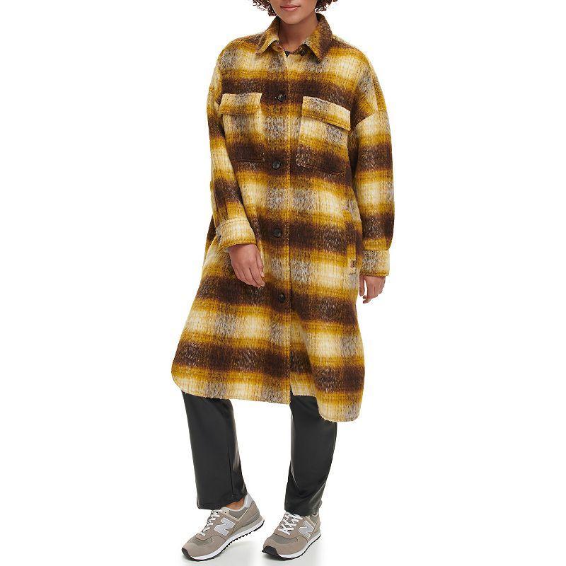 Women's Levi's® Faux Sherpa Lined Long Coat, Size: XL, Red Plaid Product Image
