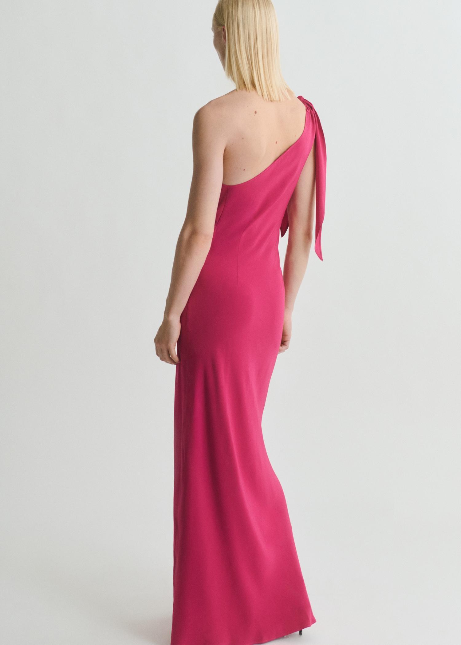 Asymmetrical dress with knot strap - Women | MANGO USA Product Image