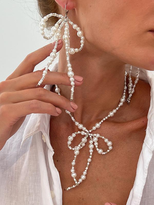 Bowknot Drop Earrings + Necklaces Accessories Product Image