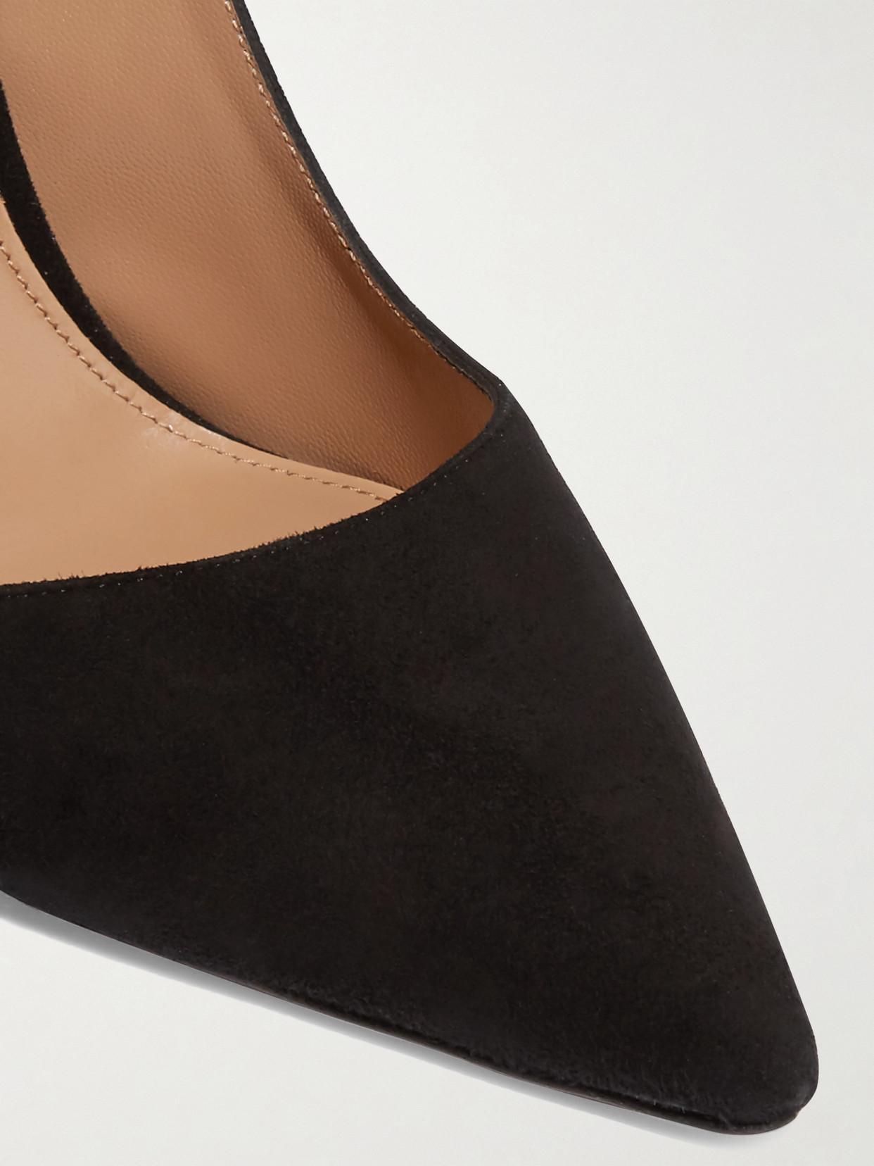 AQUAZZURA Bow Tie 85 Suede Pumps In Black Product Image