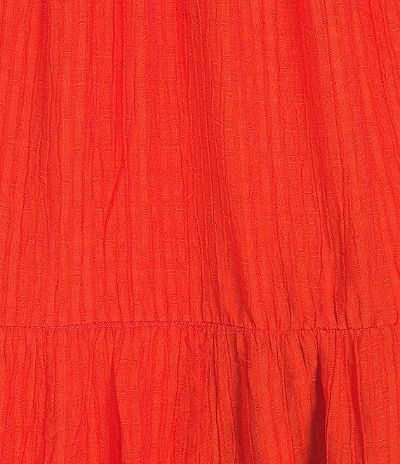 I.N. San Francisco Textured Sweetheart Neck Tie Front Tiered Dress Product Image
