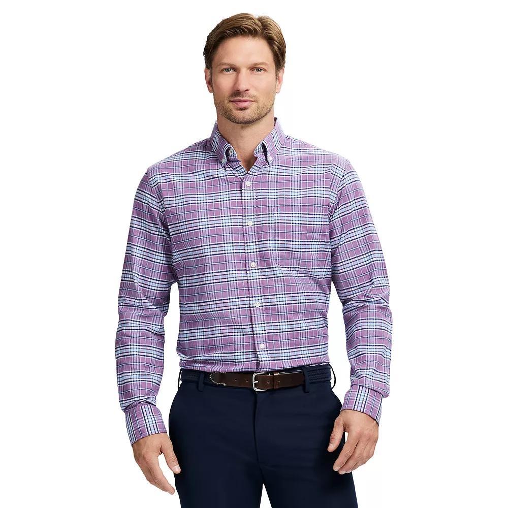 Men's IZOD Oxford Woven Long Sleeve Button-Down Shirt, Size: Large, Purple Perfect Product Image
