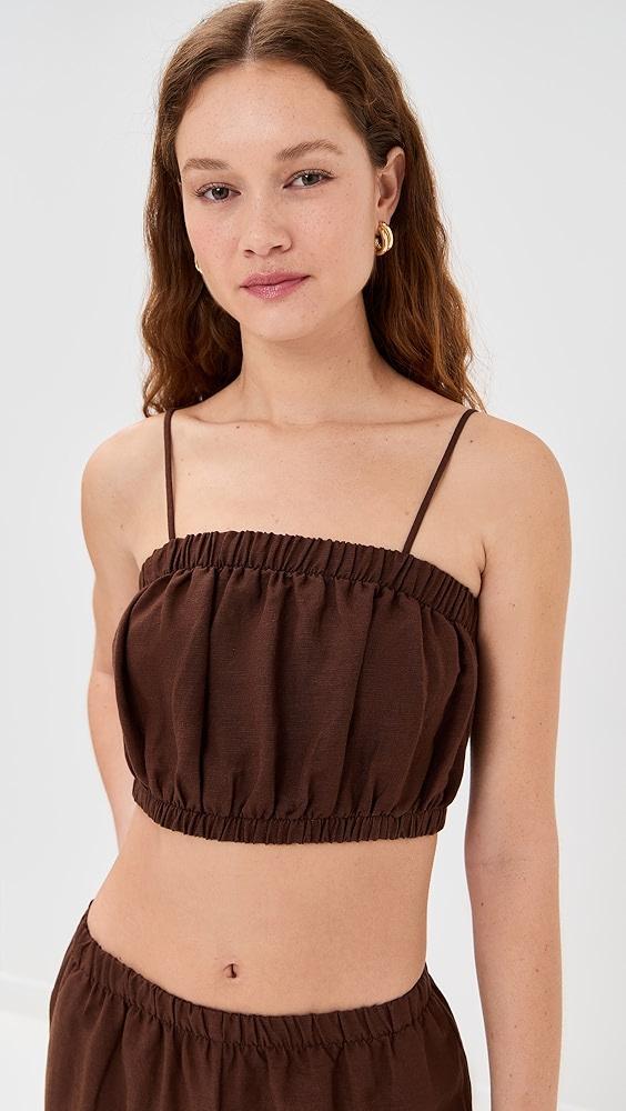 LE BOP Camille Cropped Linen Top | Shopbop Product Image