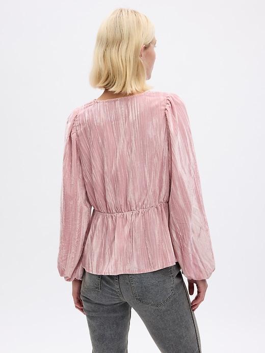 Velvet Balloon Sleeve Top Product Image