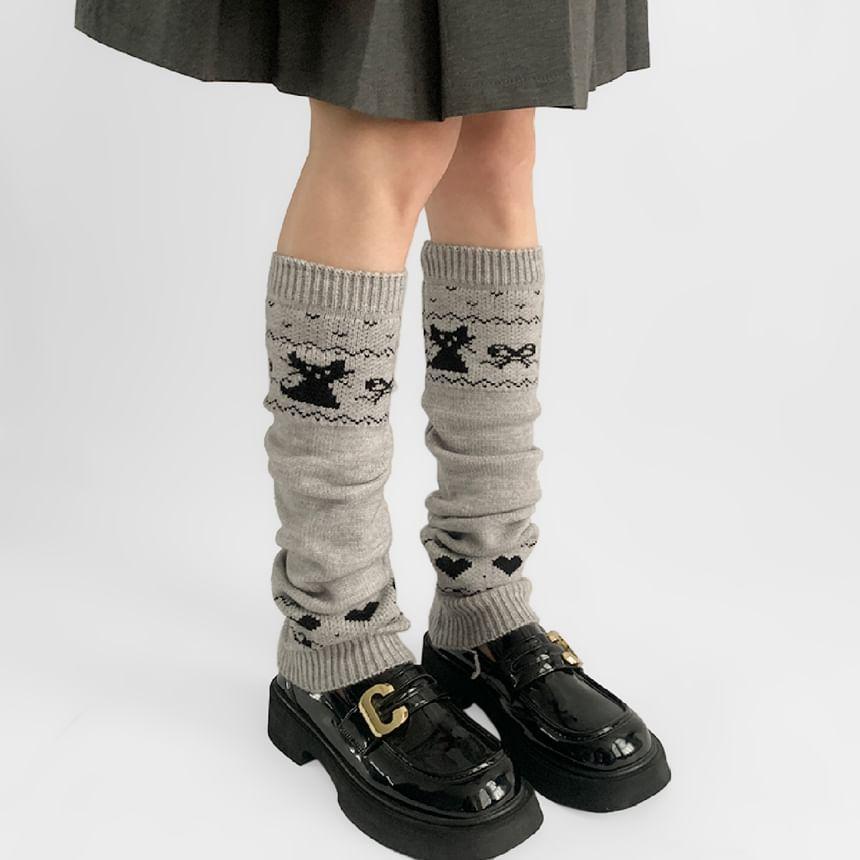 Cat Jacquard Leg Warmer Product Image