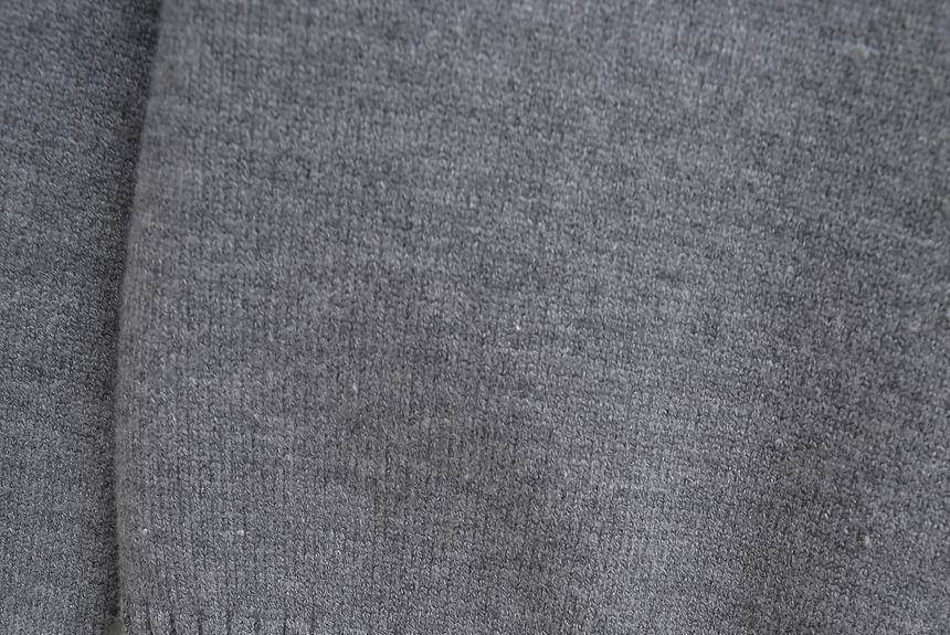 Hood Fluffy Trim Zip Cardigan Product Image