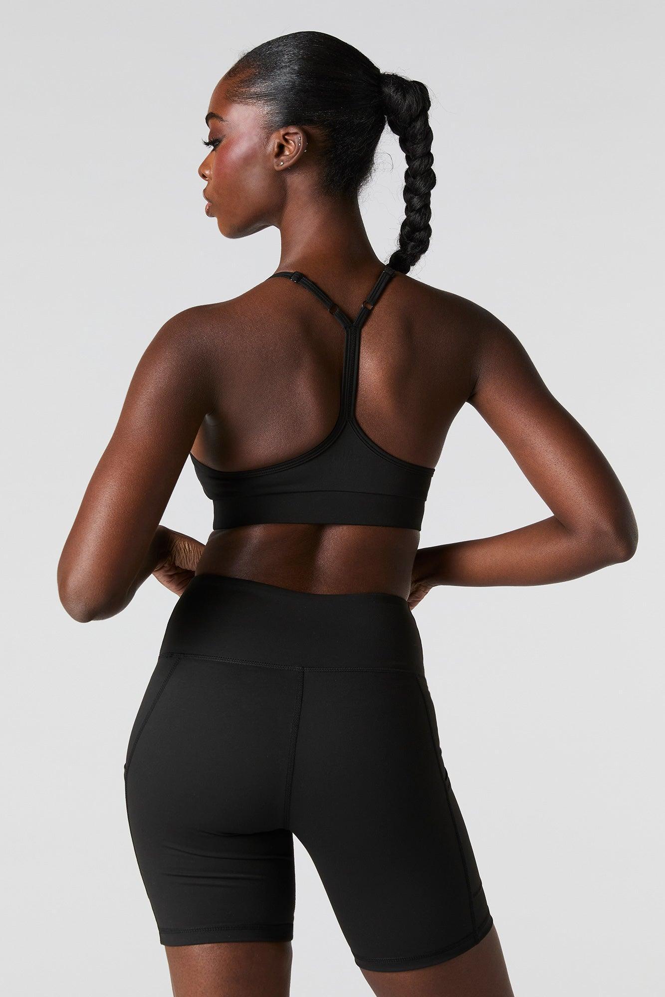 Solid Sports Bra with Built-In Bra Cups Female Product Image