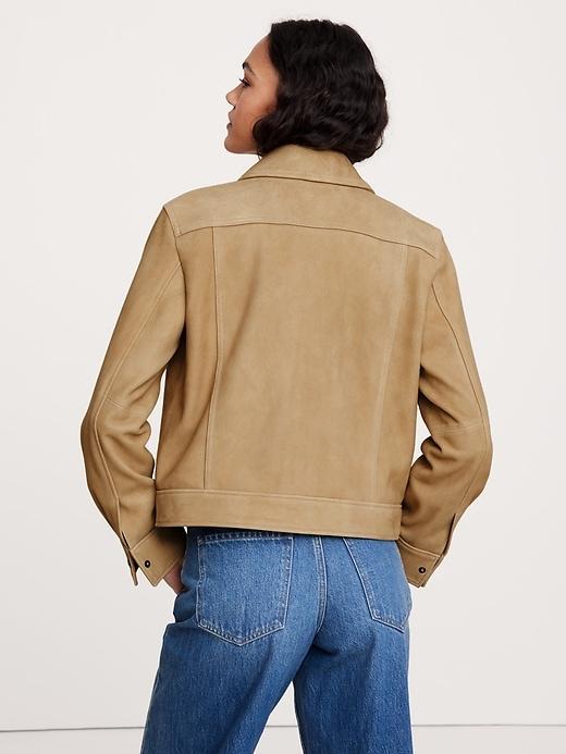 Relaxed Suede Trucker Jacket Product Image