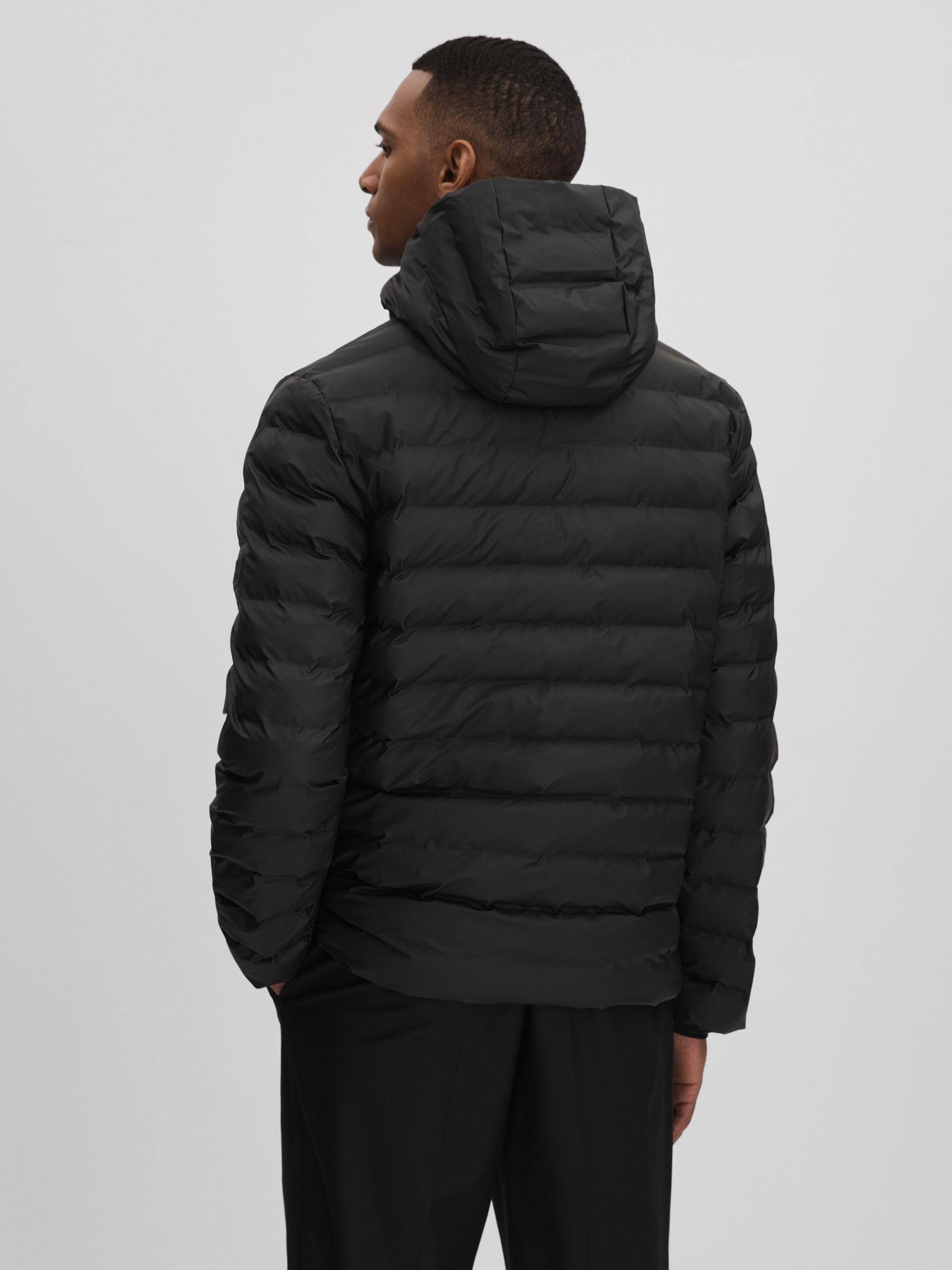 Rains Hooded Puffer Jacket in Black Product Image
