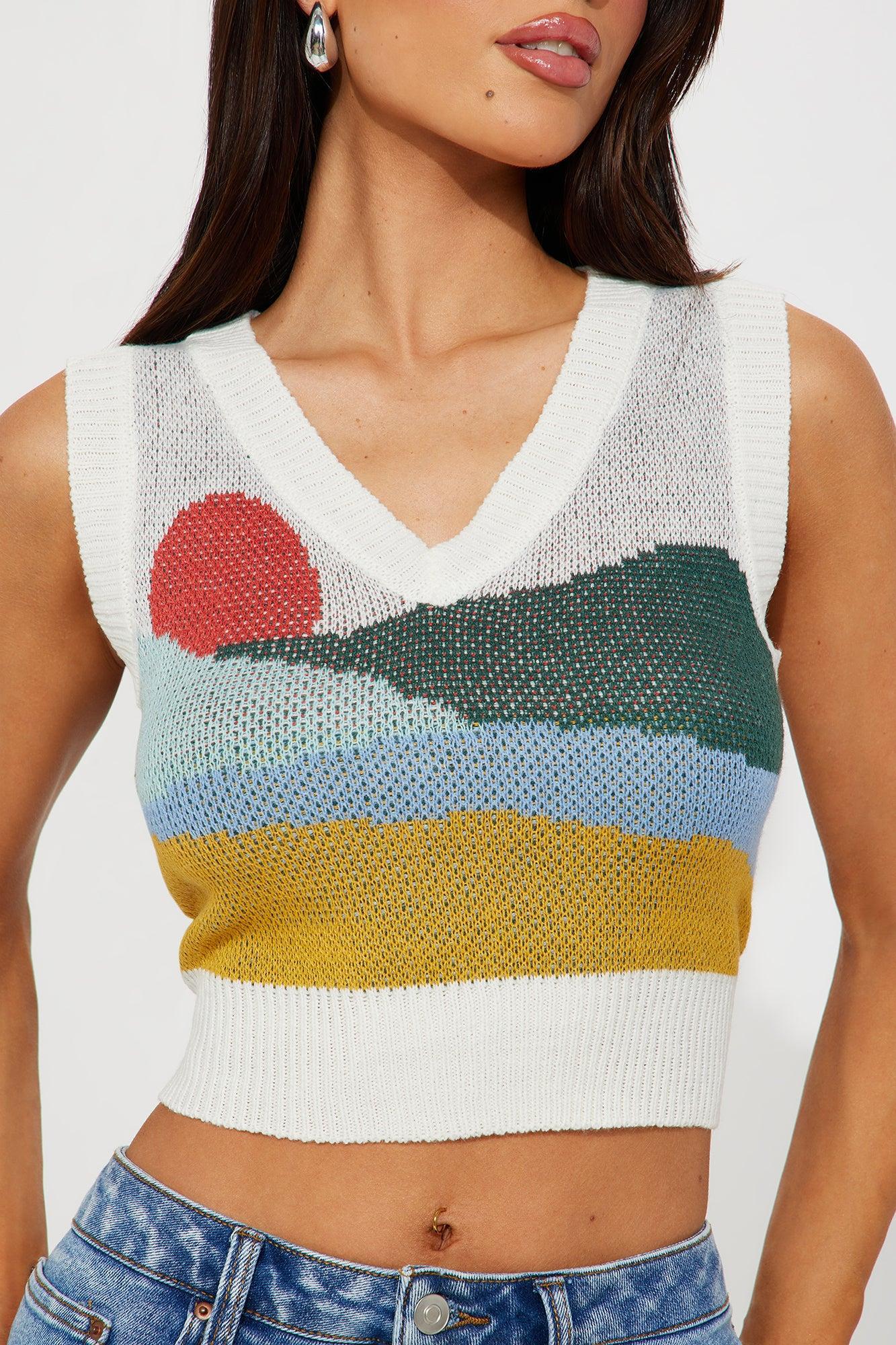 Secret Location Sweater Vest - Ivory/combo Product Image