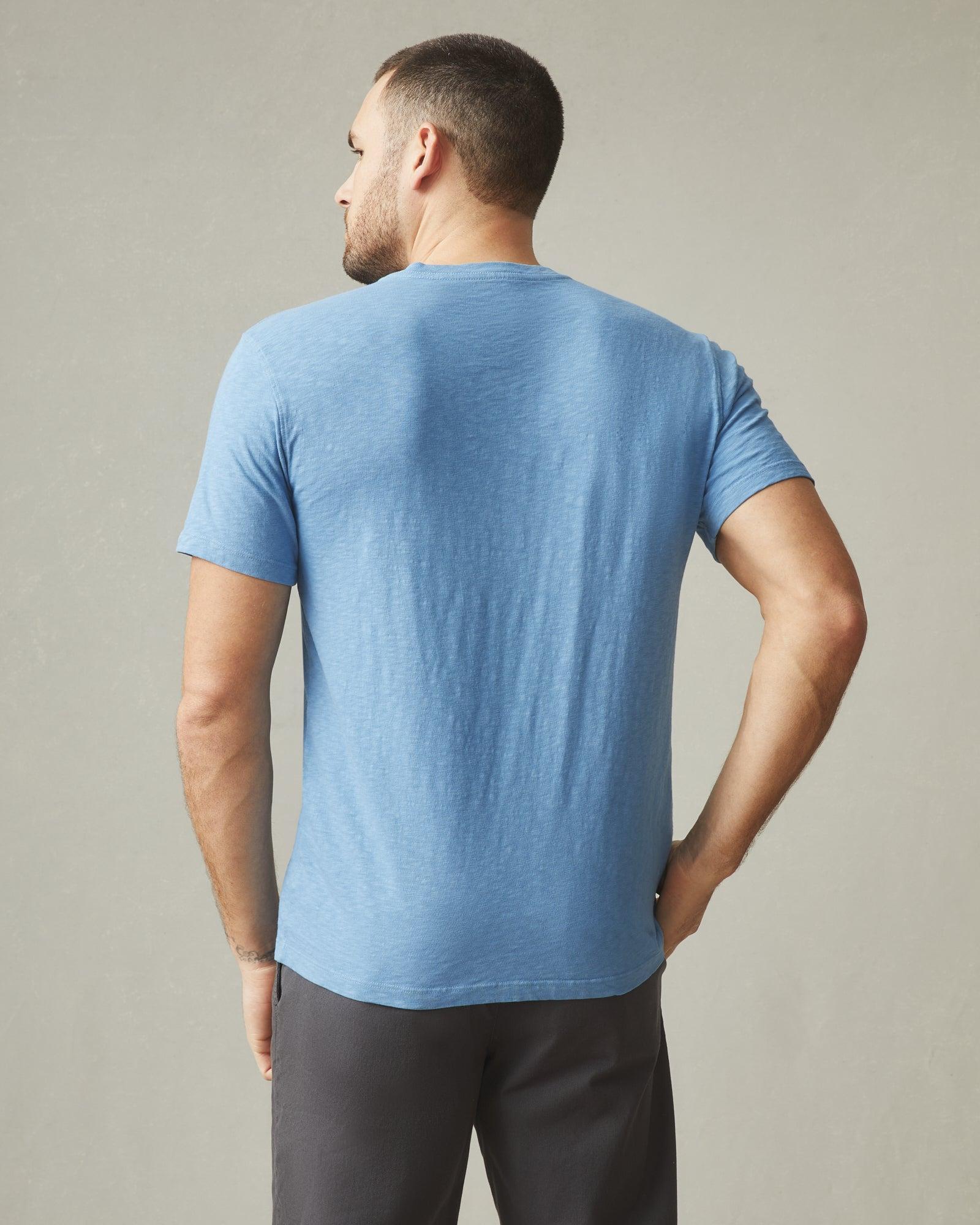 Men's Premium Slub V-Neck Tee - Allure Blue Male Product Image