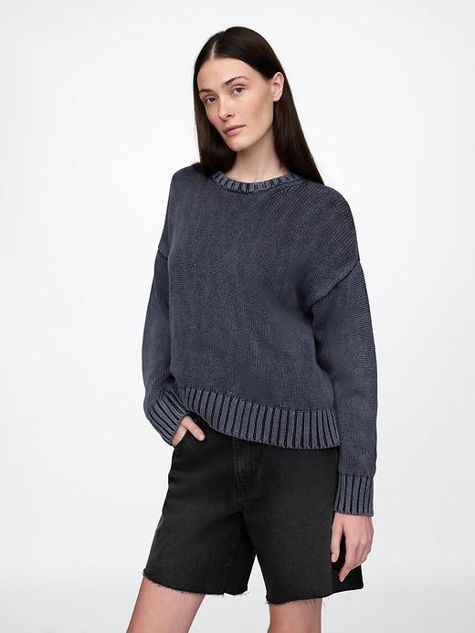 100% Cotton Relaxed Sweater Product Image