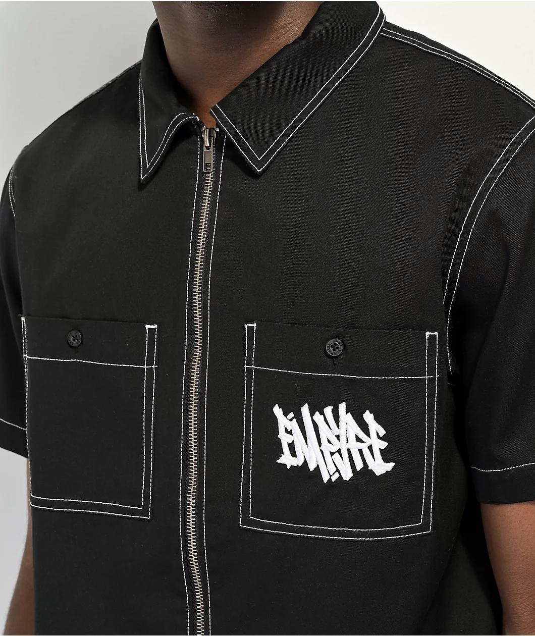 Empyre Amplify Black Zip Short Sleeve Shirt Product Image