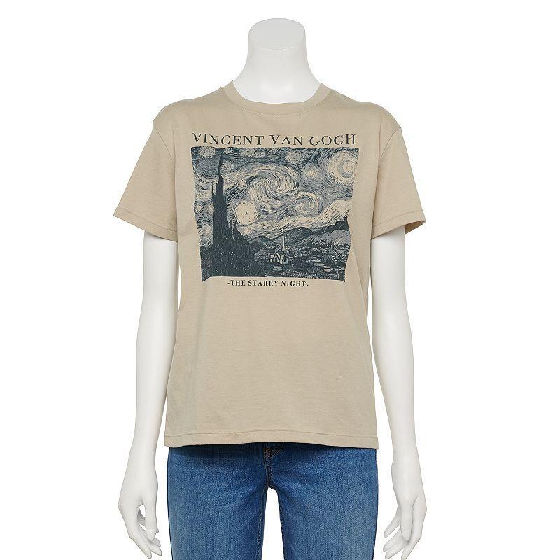 Juniors' Vincent van Gogh "The Starry Night" Tee, Girl's, Size: XXL, Plaza Brown Product Image