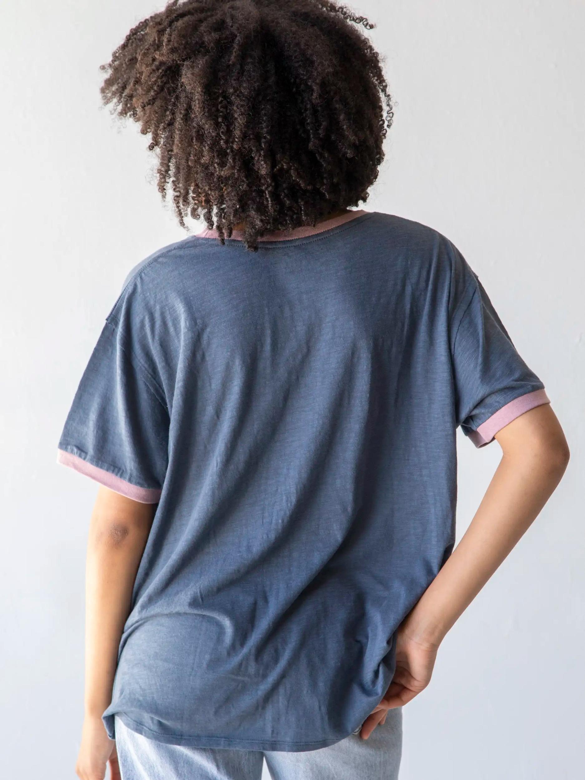 Ringer Oversized Tee Shirt - Shine On Product Image