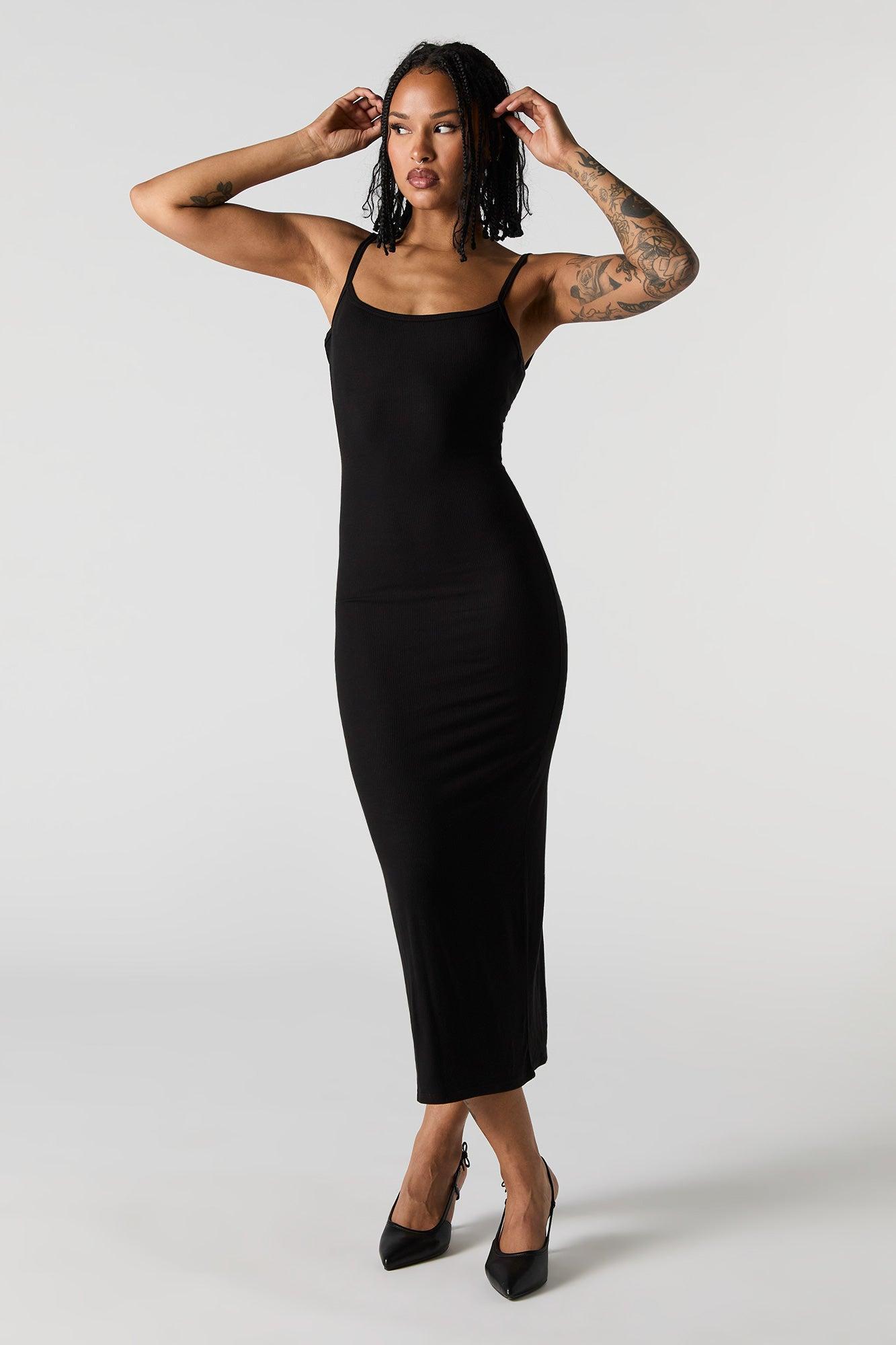Ribbed Back Cut-Out Midi Dress Female Product Image