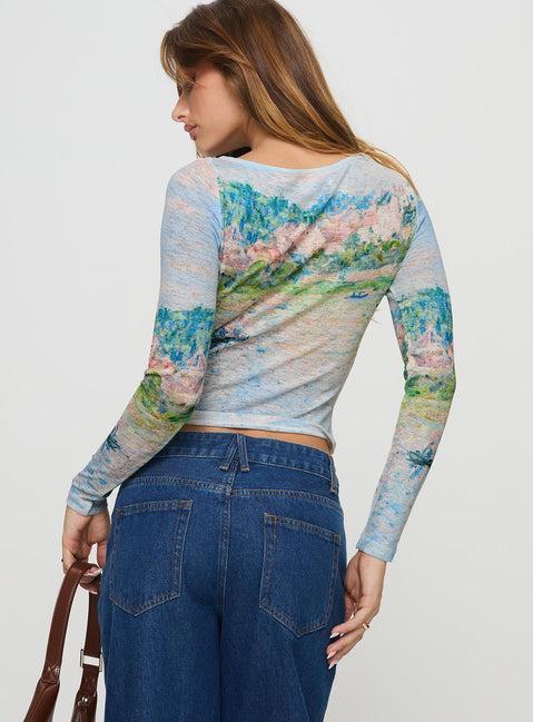 Castle On The Hill Long Sleeve Top Multi Product Image
