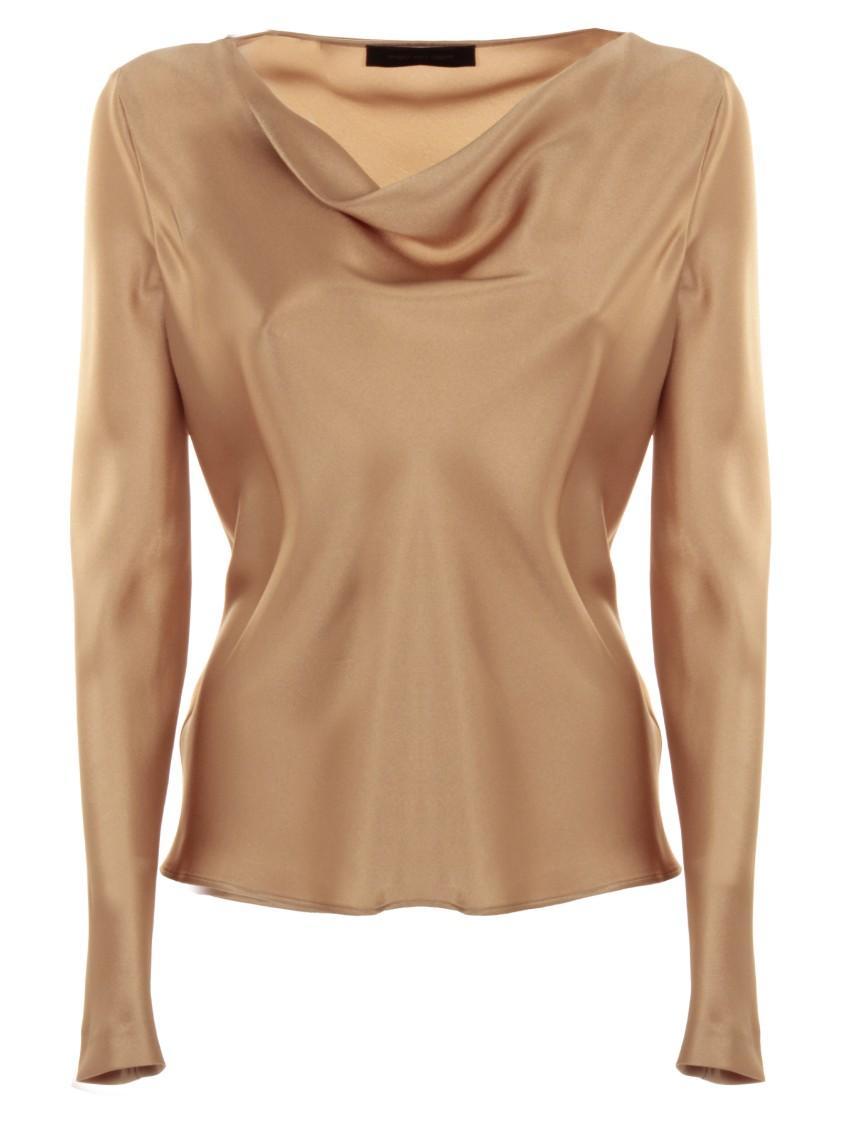 ALBERTA FERRETTI Satin-finish Blouse In Pink Product Image