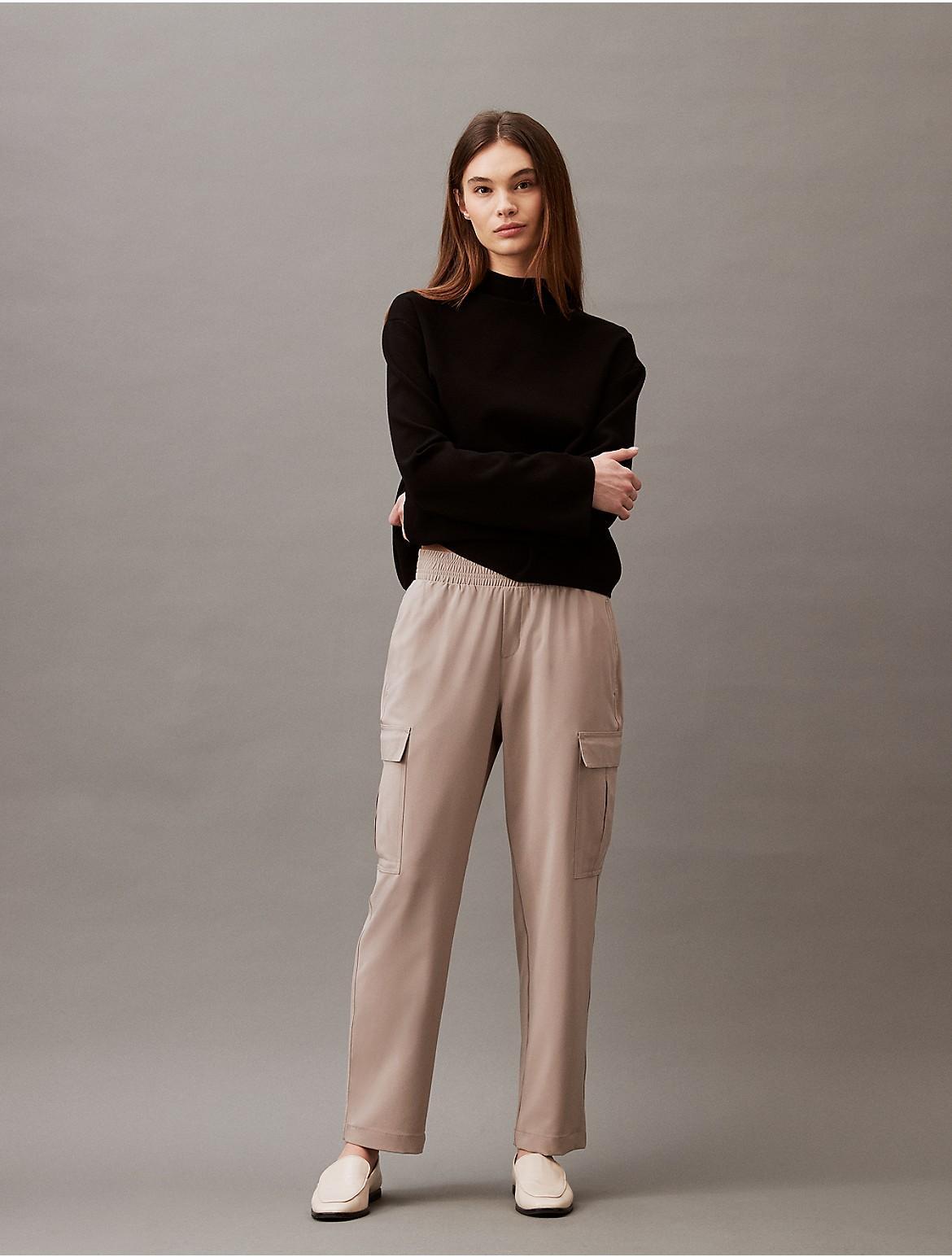 Calvin Klein Womens Modern Commute Straight Leg Cargo Pants - Black - XS Product Image