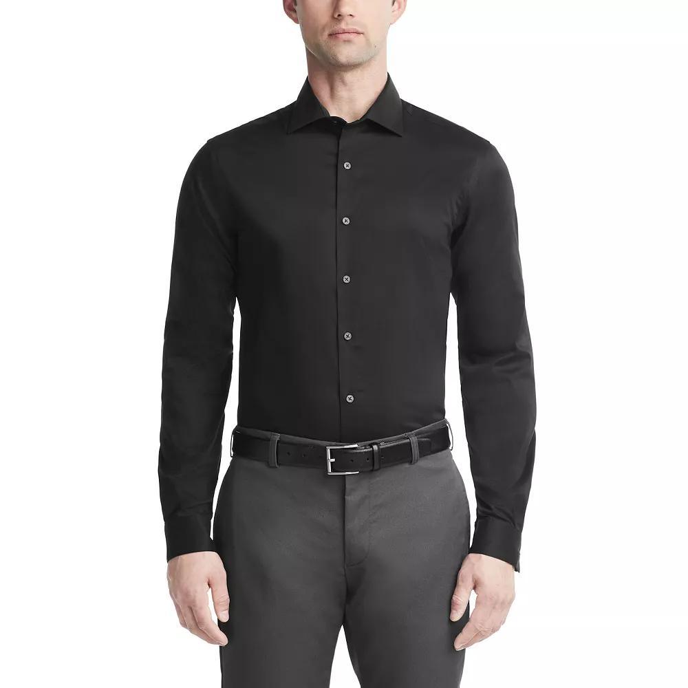 Men's Van Heusen Slim-Fit Ultra Wrinkle Free Dress Shirt, Size: XS 32/33, Black Product Image