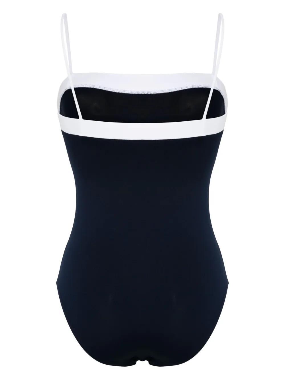 logo-lettering colourblock swimsuit Product Image