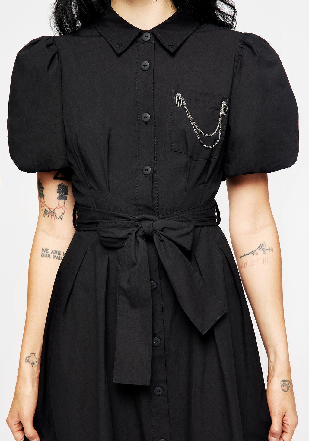 Skeleton Collar Midi Shirt Dress Product Image