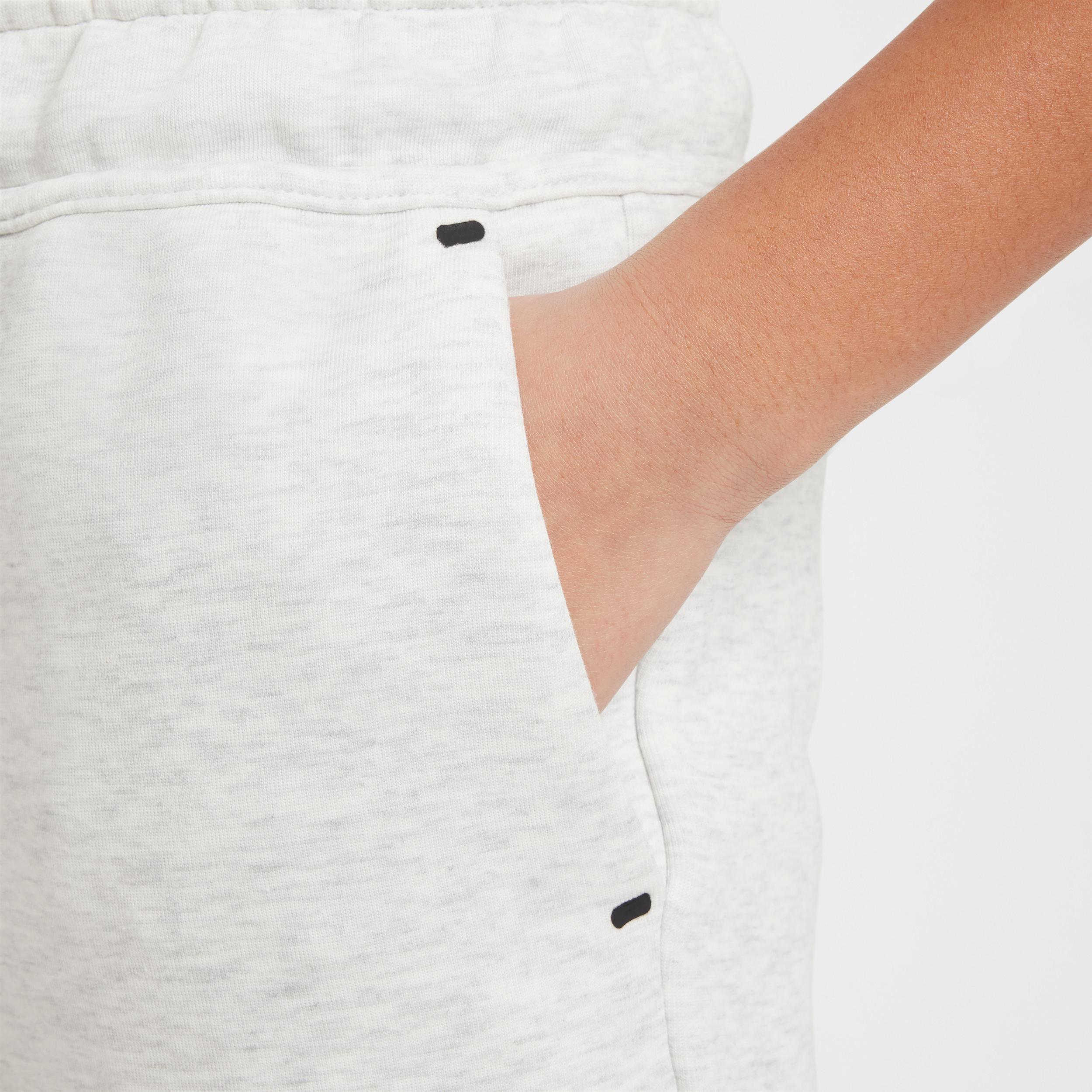 Nike Girls Sportswear Tech Fleece Jogger Pants in Light Grey/Heather/Black Product Image