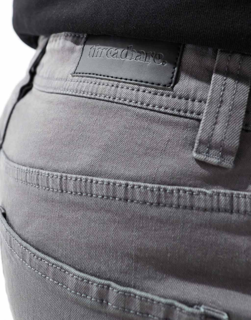 Threadbare slim fit chino pants in charcoal Product Image