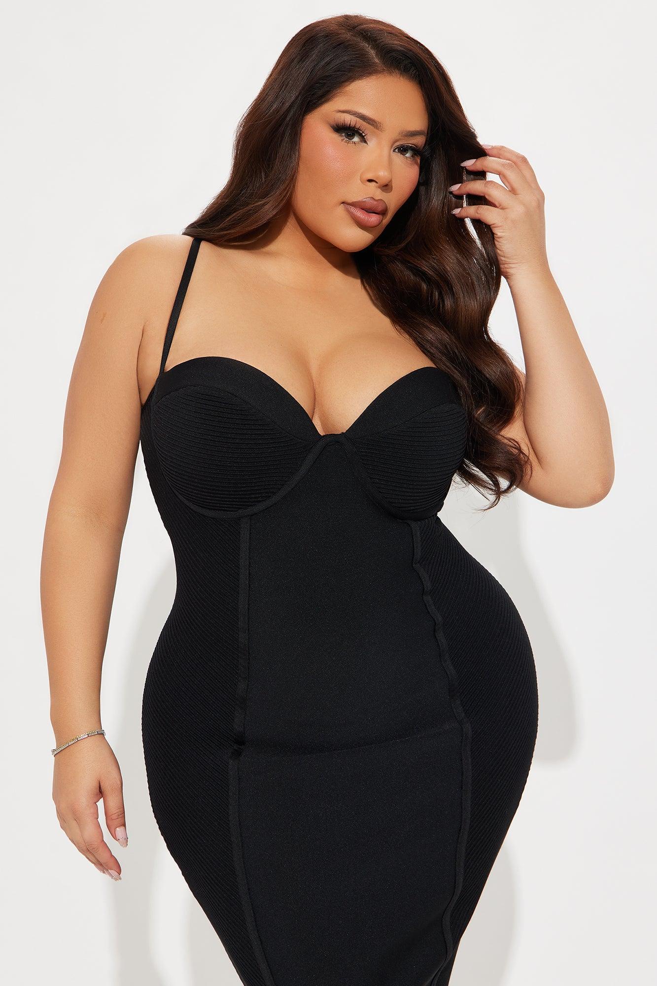 Speak The Truth Bandage Midi Dress - Black Product Image