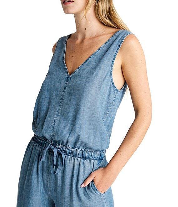 Splendid Kali Chambray V-Neck Sleeveless Jumpsuit Product Image