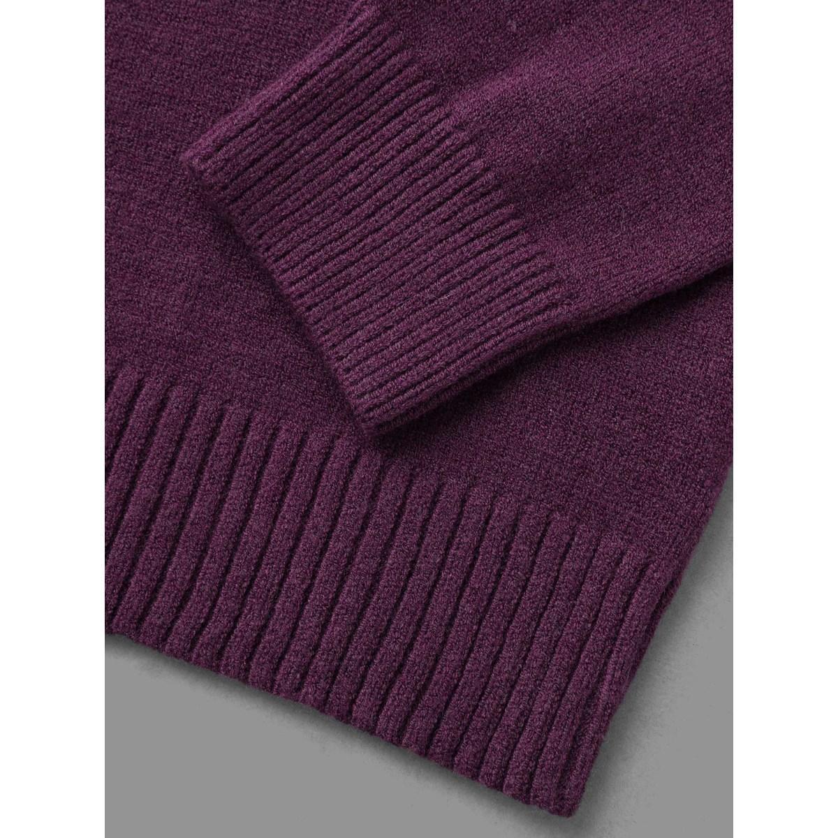 Plus Size Heart Round Neck Raglan Sleeve Pullover Lilac Women Casual Loose Long Sleeve Round Neck Everyday Pullovers BloomChic 28/5X Product Image