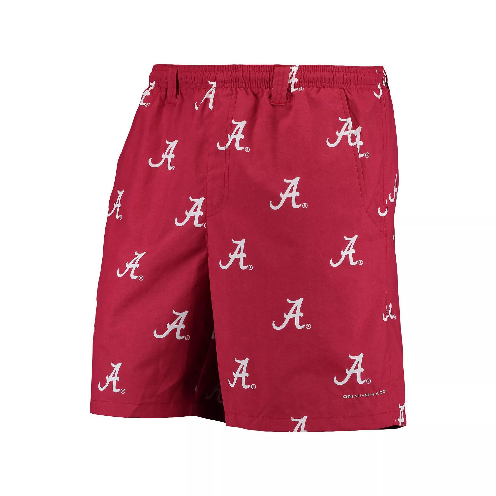 Men's Columbia PFG Crimson Alabama Crimson Tide Backcast II 8-in. Omni-Shade Hybrid Shorts, Size: 2XL, Red Product Image