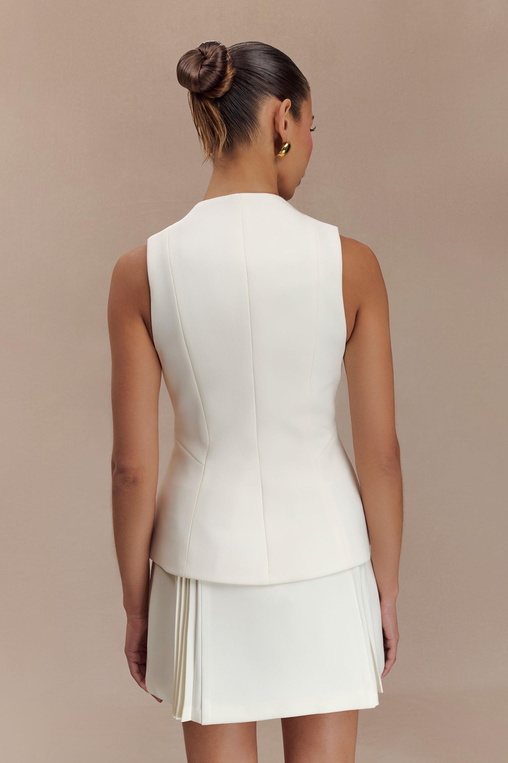 Melinda Structured Vest Top - Ivory Product Image