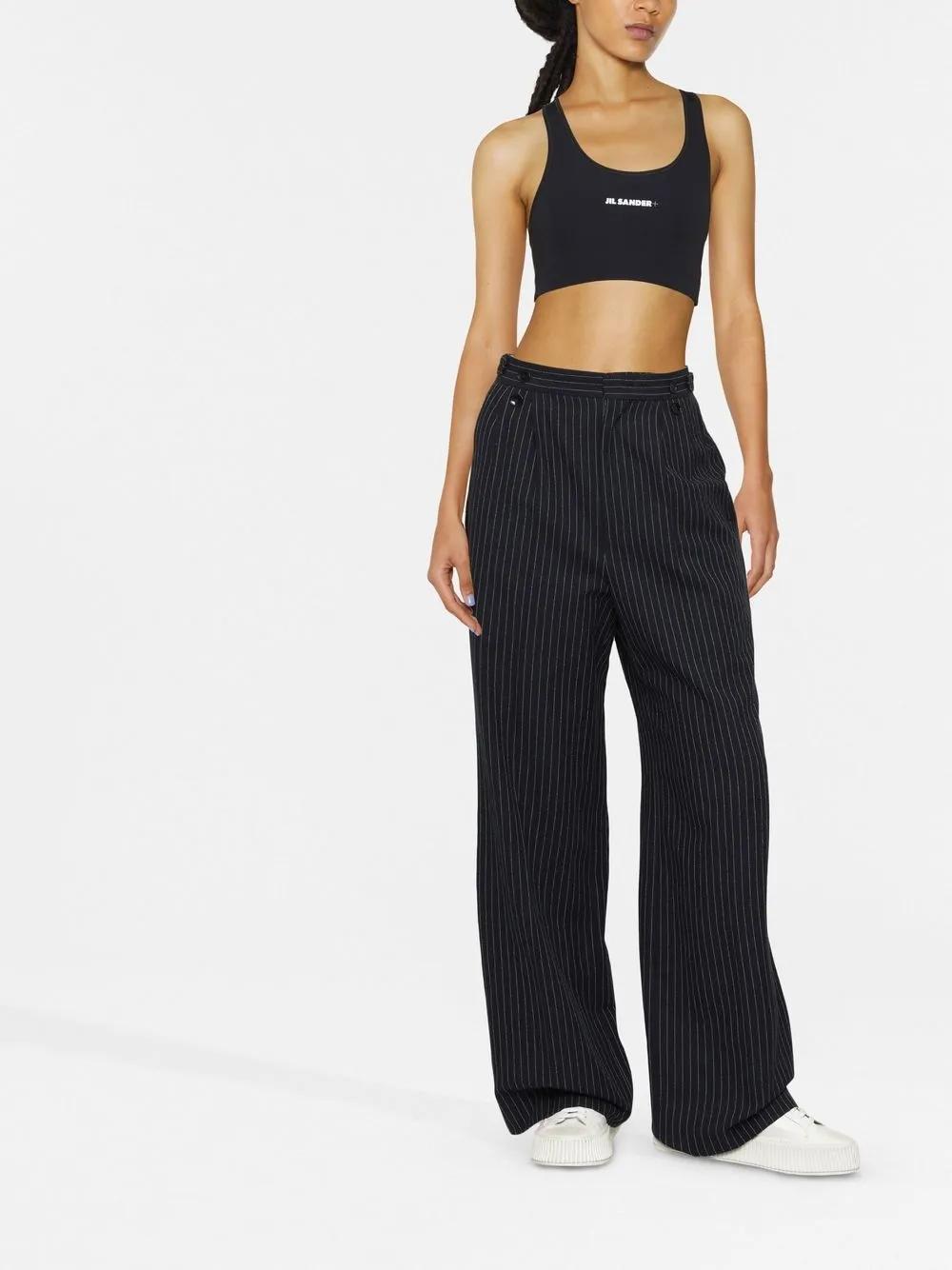 JIL SANDER Logo Tech Sports Bra Top In Black Product Image