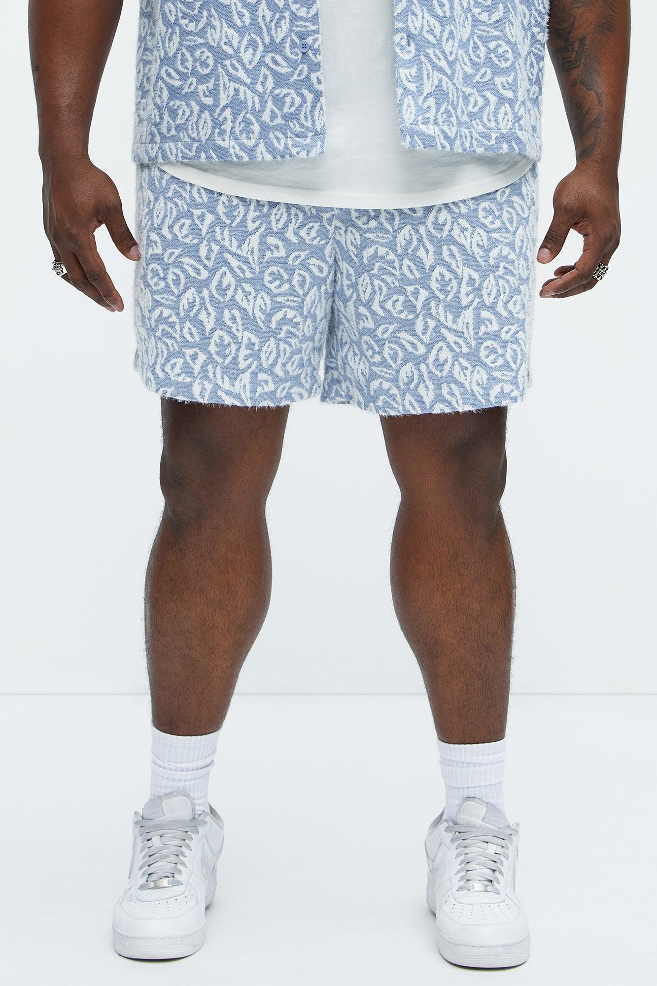 Jacquard Foliage Shorts - Blue/combo Product Image
