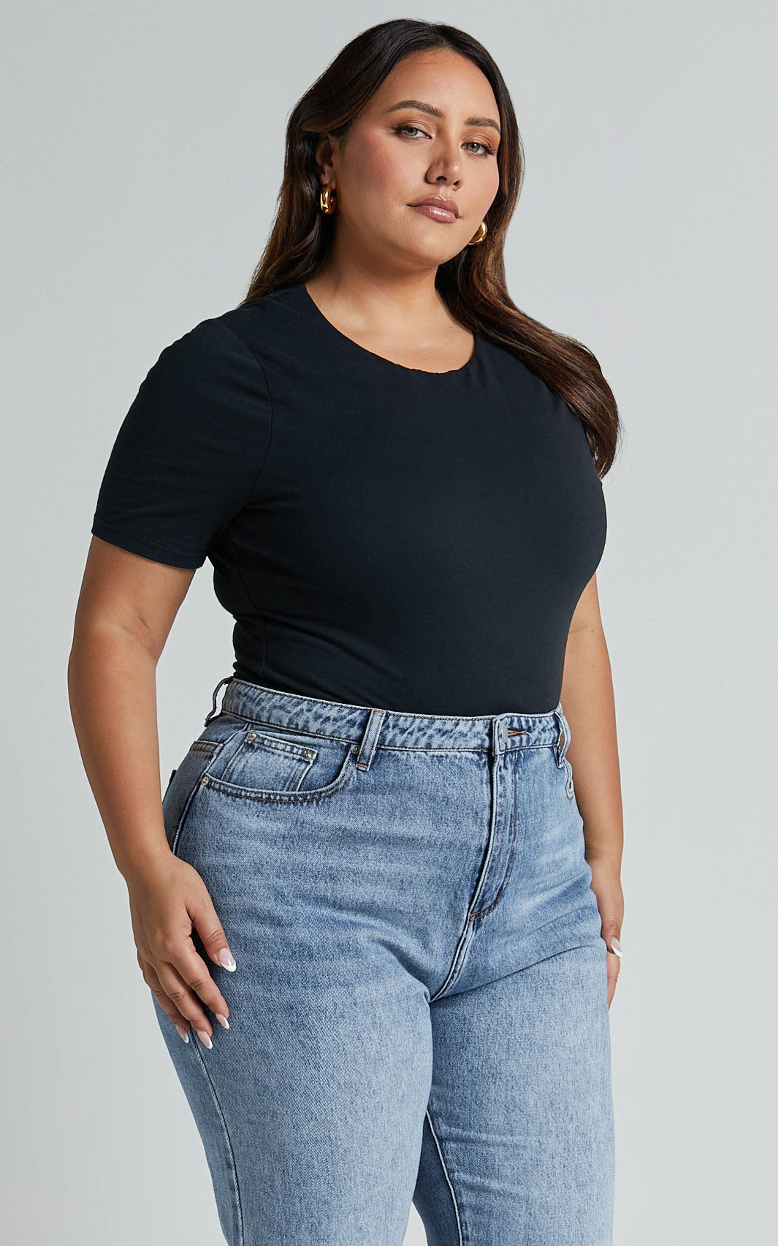 Alexie Tshirt - High Neckline Tshirt in Black Product Image
