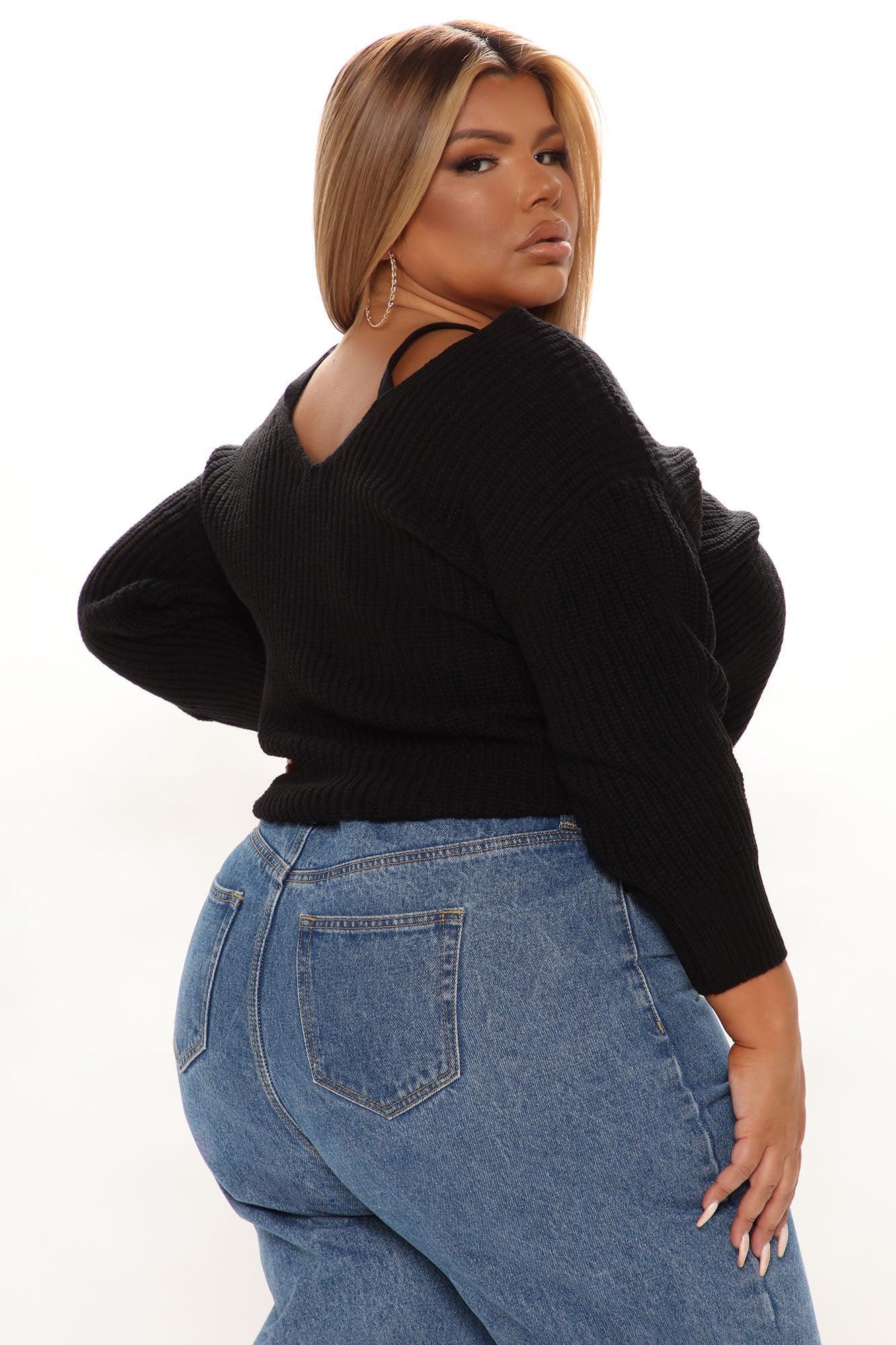 Fall Fave Twist Sweater - Black Product Image