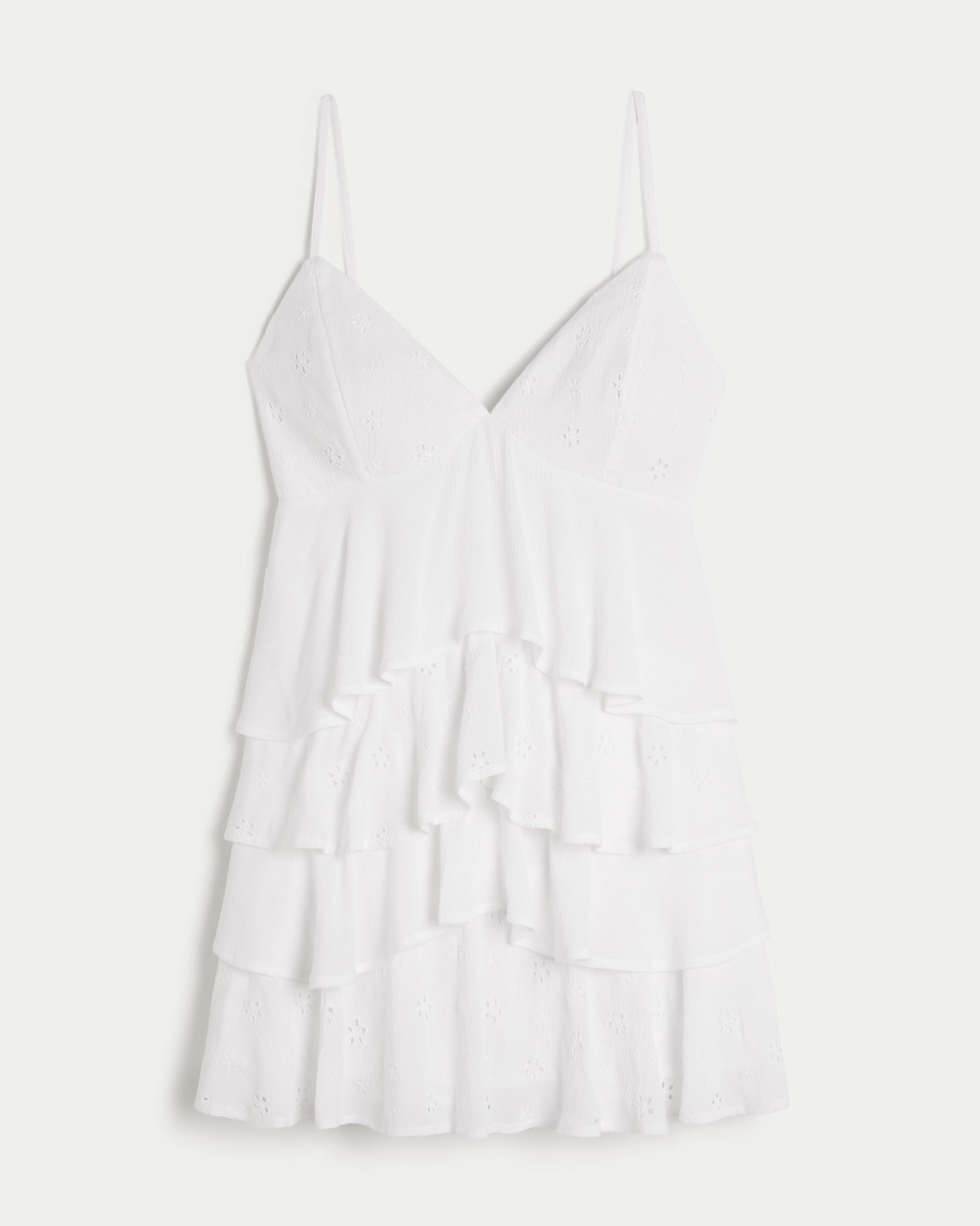 V-Neck Ruffled Tier Babydoll Mini Dress Product Image