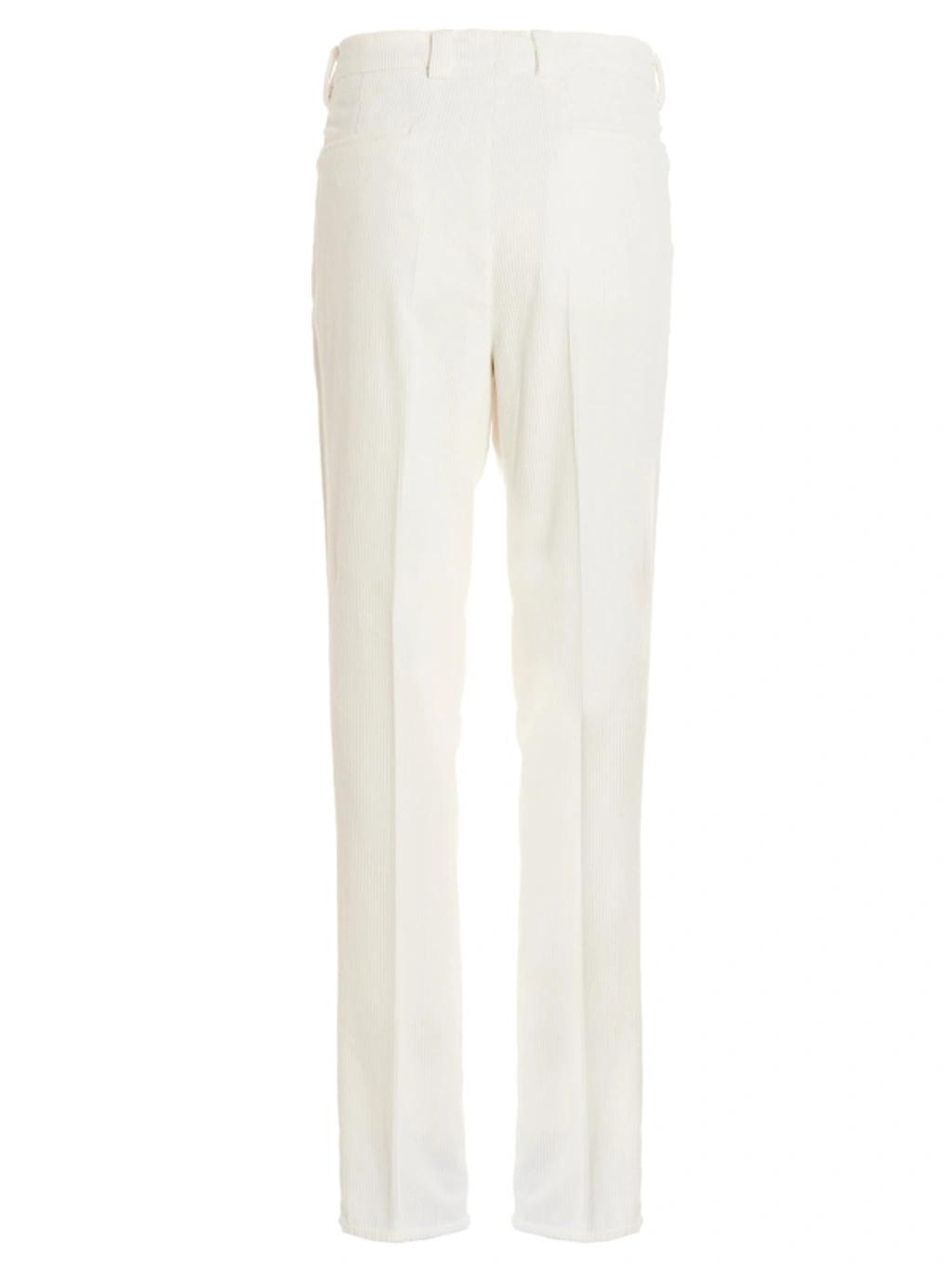 BRUNELLO CUCINELLI Corduroy Trousers In White Product Image