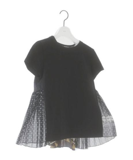 SACAI Stitched Knitted T-shirt In Black Product Image