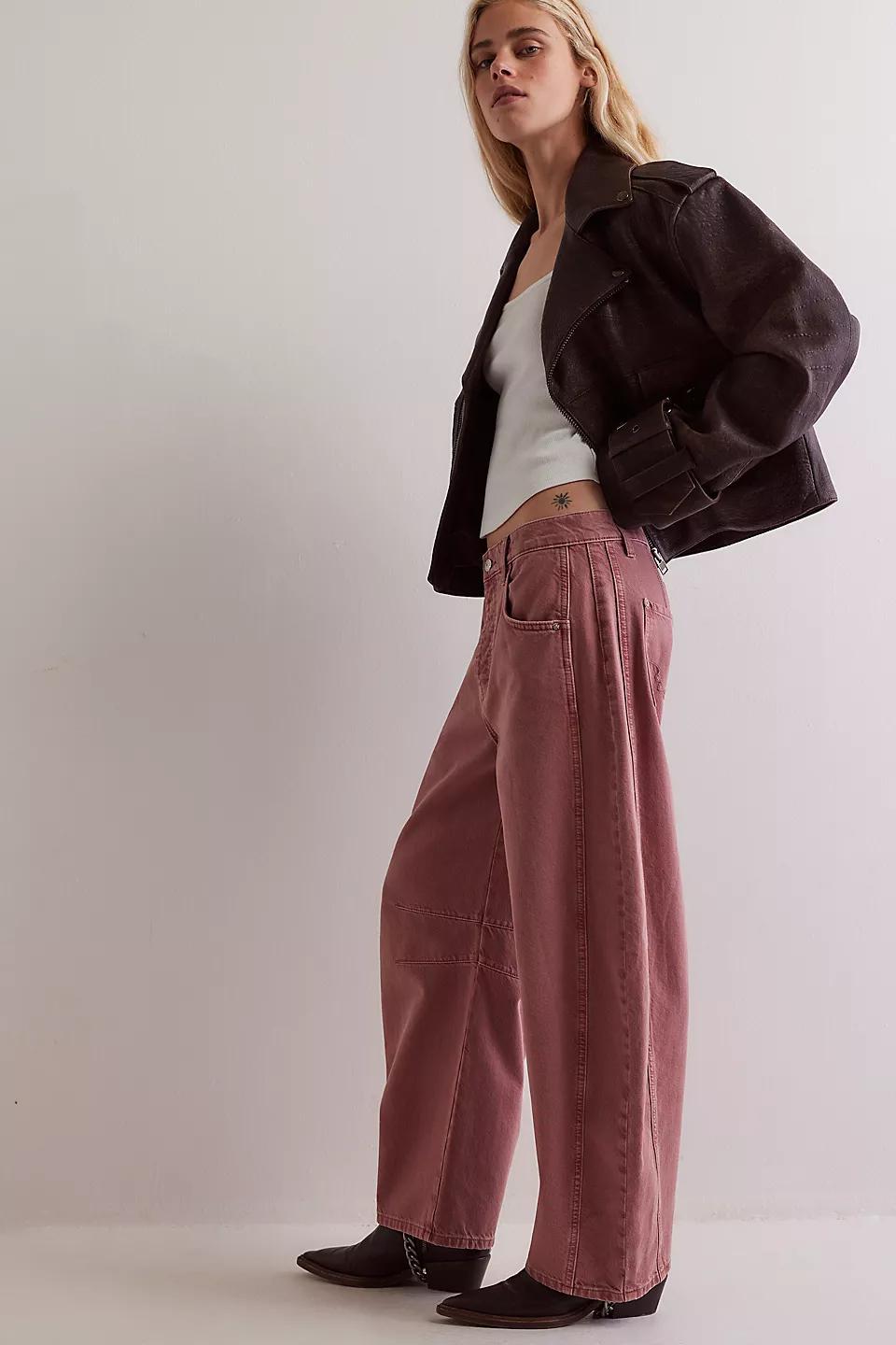 Free People We the Free Good Luck Mid-Rise Barrel Jeans Product Image