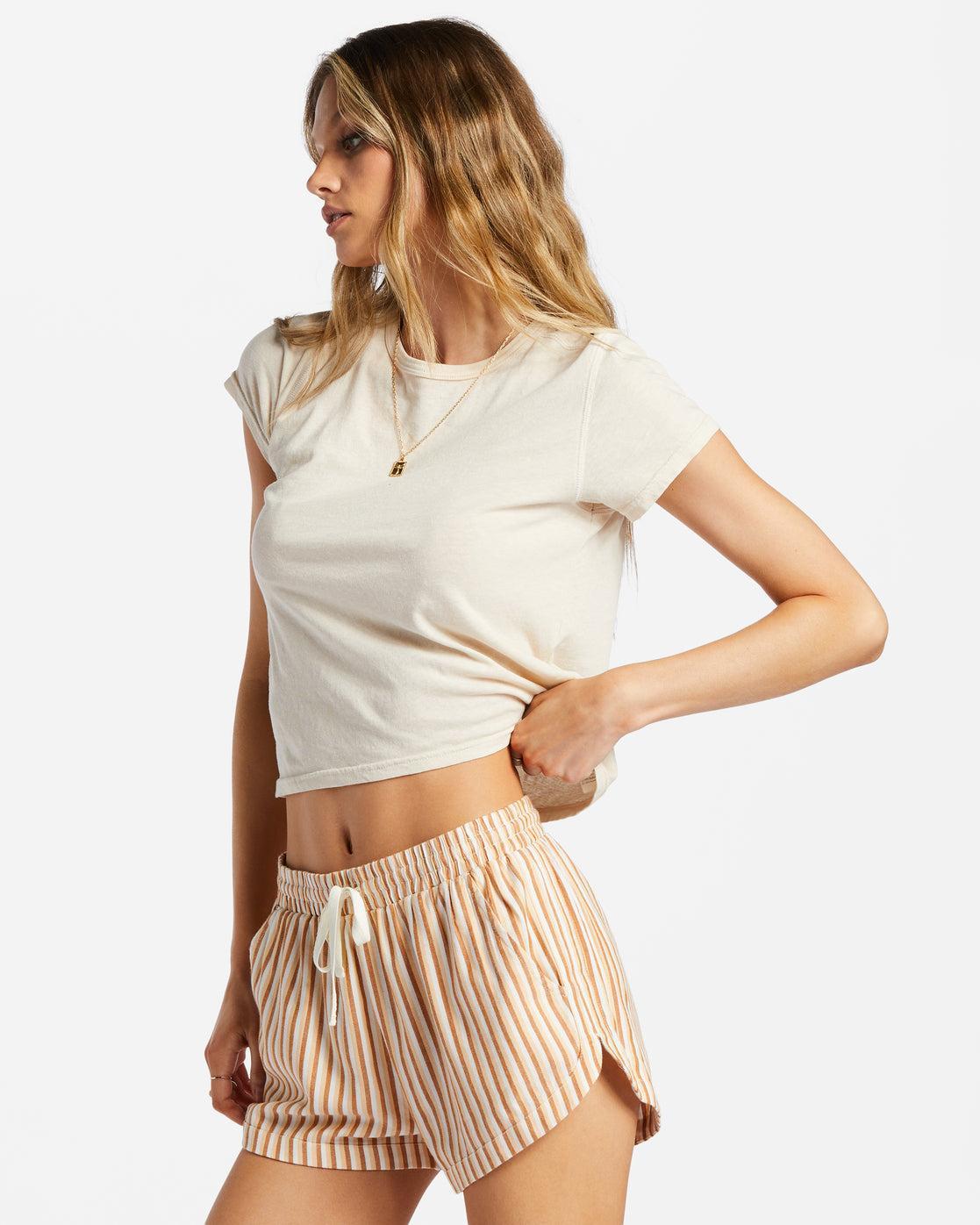 Road Trippin Elastic Waist Shorts - So Tan Female Product Image