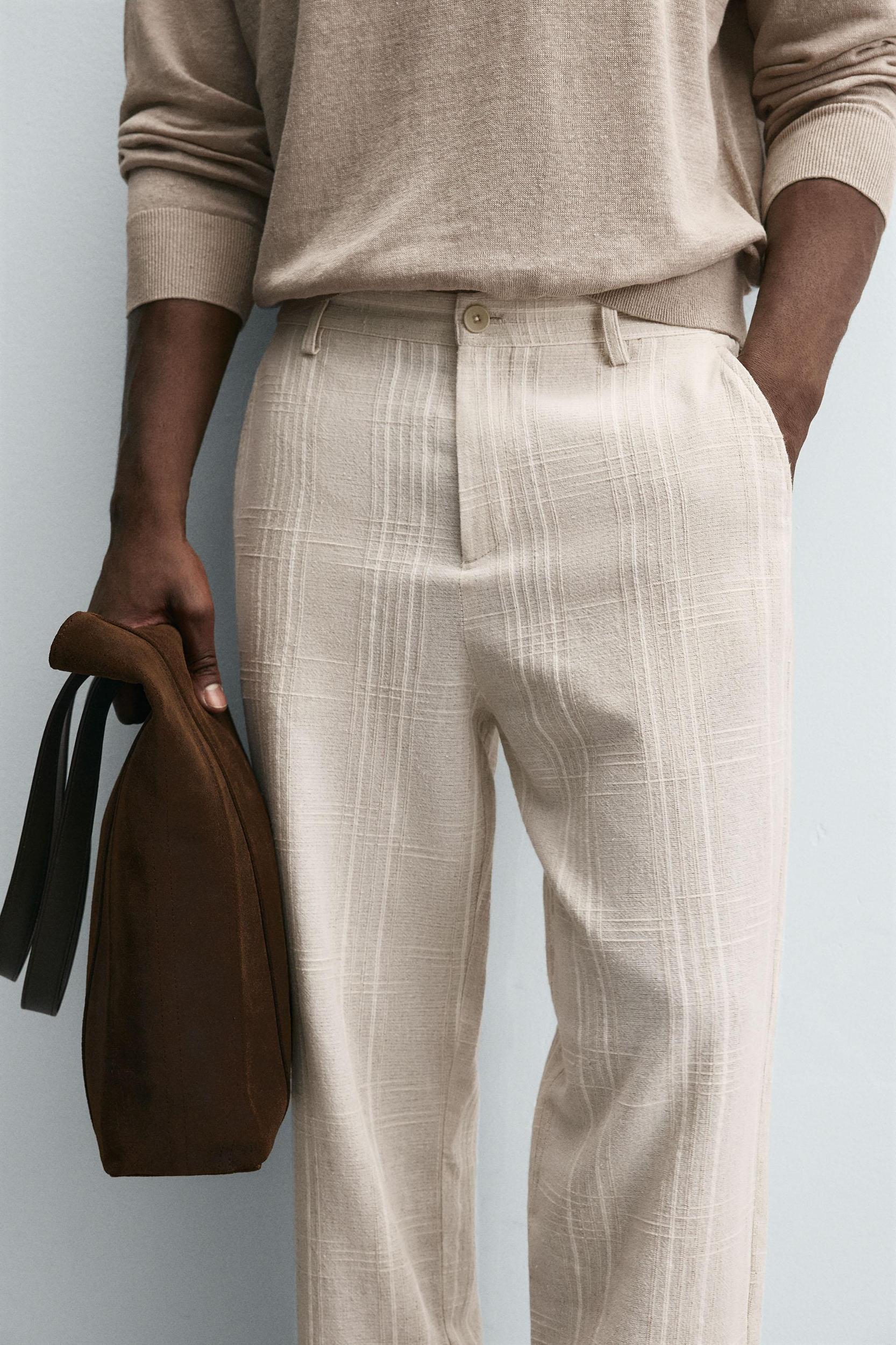 REGULAR FIT STRIPED PANTS Product Image