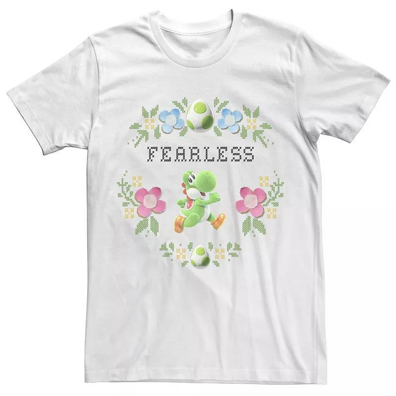 Men's Nintendo Yoshi Fearless Flower Tee, Size: XL, White Product Image