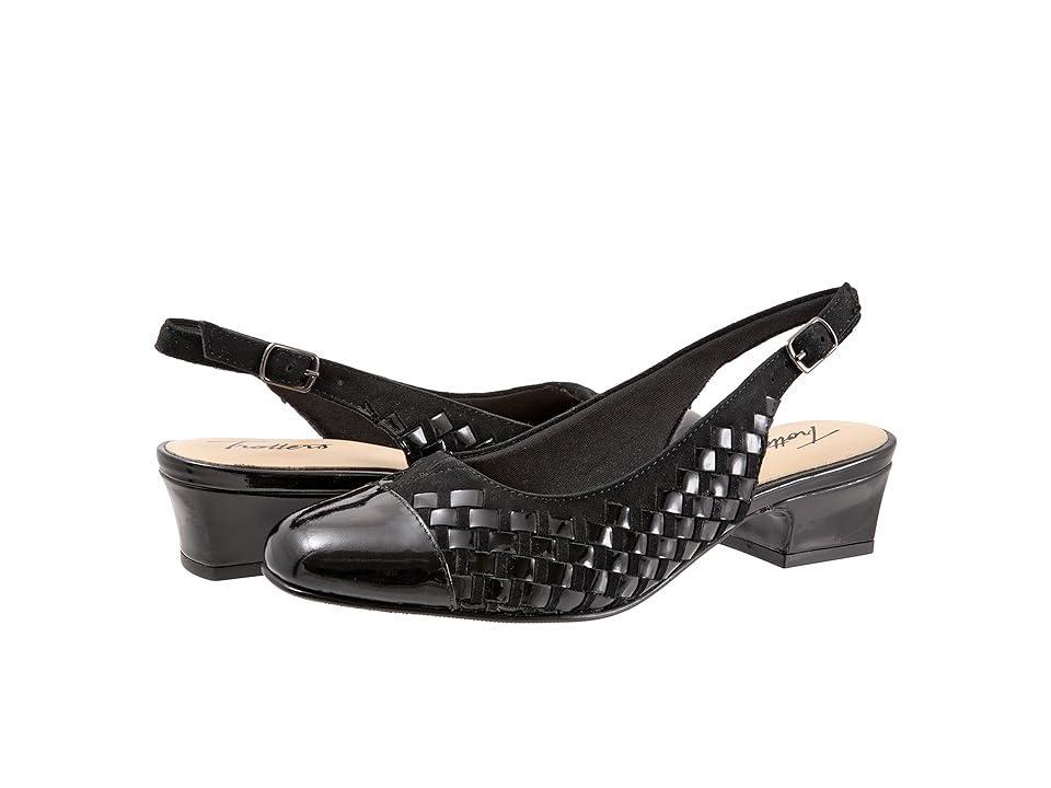 Trotters Dea Woven Suede Patent Leather Slingback Pumps Product Image