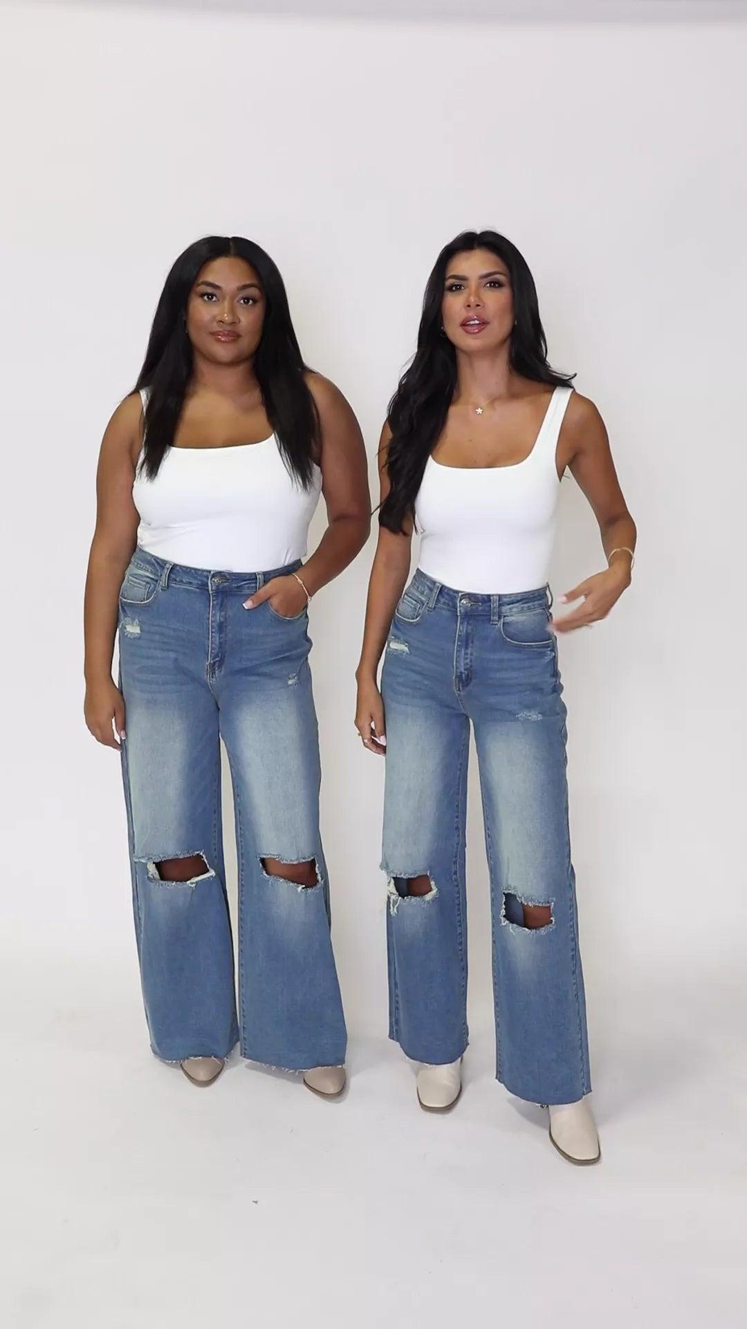Kelsea Medium Wash Tall Wide Leg Jeans FINAL SALE Product Image
