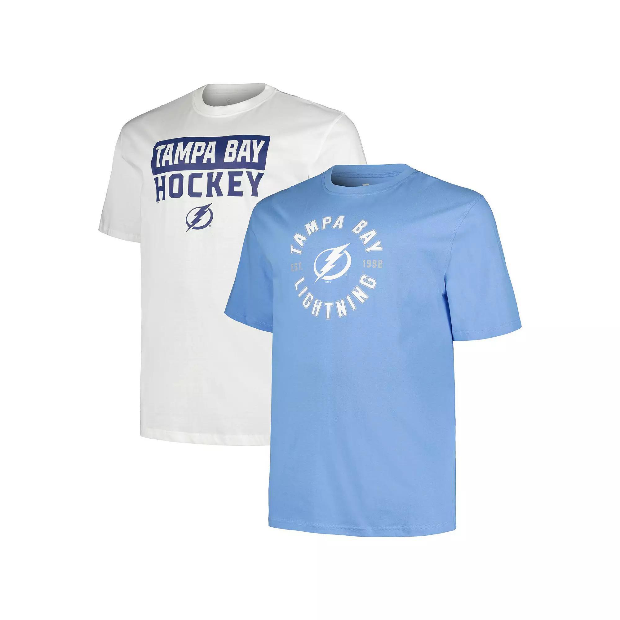 Men's Fanatics Tampa Bay Lightning Big & Tall 2-Pack T-Shirt Set, Size: 4XB, Lgh Blue Product Image